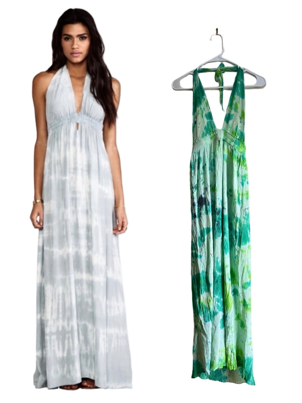 LOVE SHACK FANCY ‘Livia’ Silk Tie Dye Halter Dress